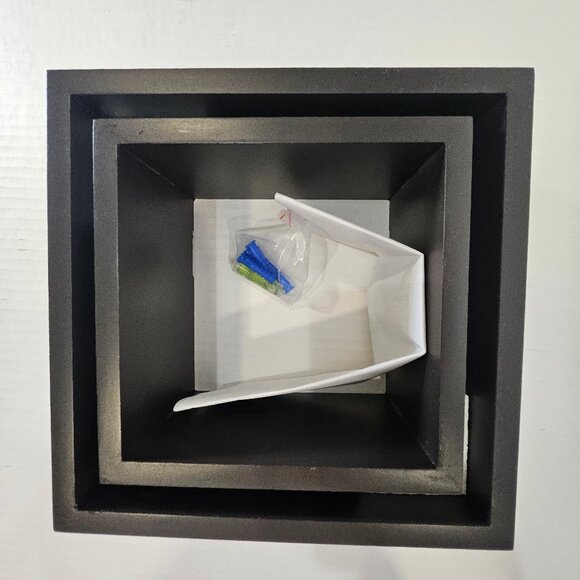 Melannco Set Of Two Floating Wall Cubes Espresso Finish NIB - Picture 13 of 13